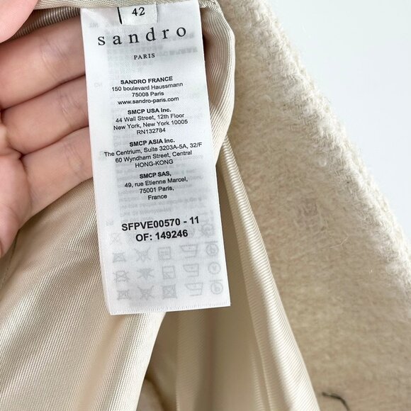 Sandro Noella Single-Breasted Woven Blazer Jacket - Picture 7 of 11